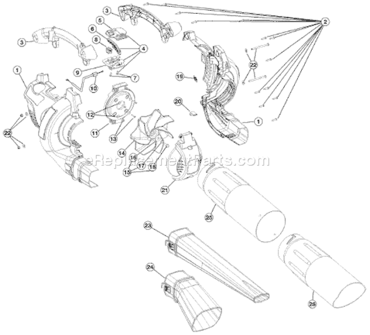 Page B Diagram and Parts List for YM320BV 41AS320G701 Yard Man Leaf Blower / Vacuum